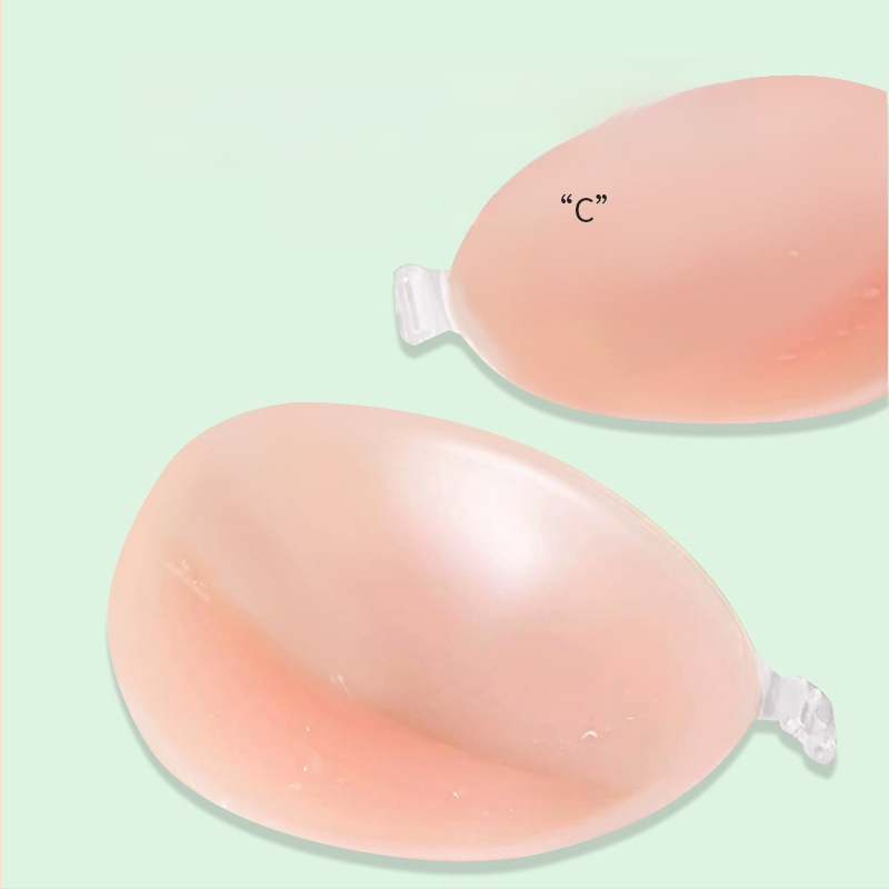 Silikónová podprsenka s hrubšími 3D košíčkami, predné zapínanie, odnímateľné ramienka, krytky bradavíc, Push-Up Bandeau