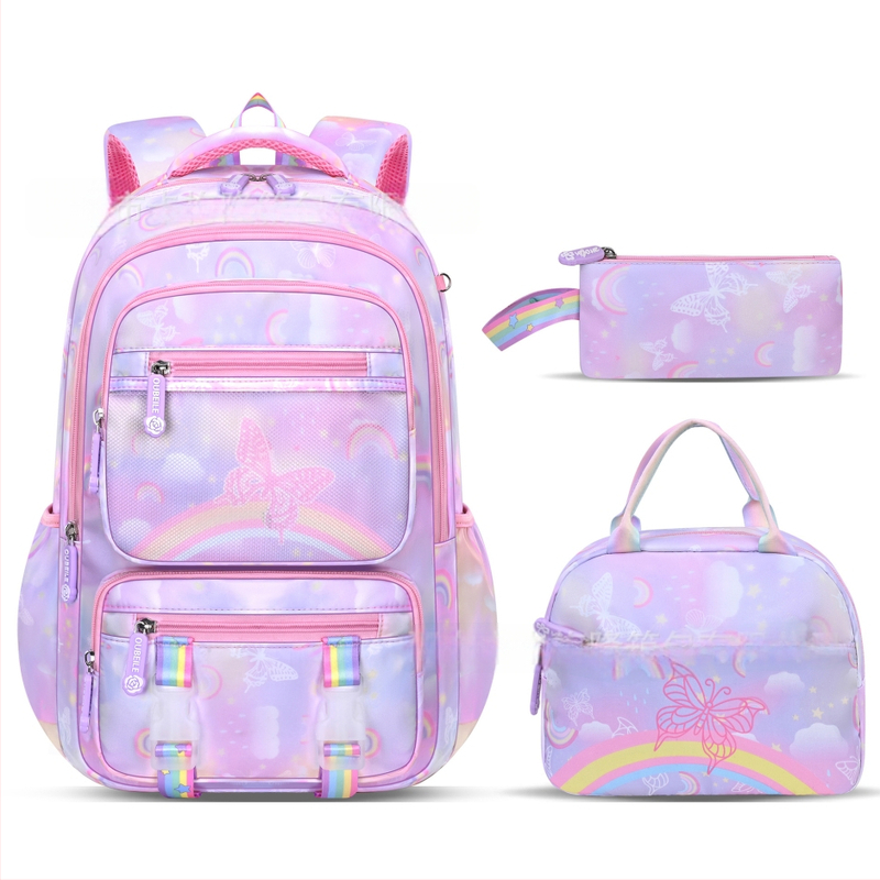 Unisex nylonový školský batoh s dýchateľnými popruhmi a vzduchovými vankúšmi pre žiakov 3.–4. triedy.