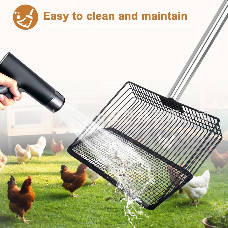 Dex kovová naberačka – Univerzálny čistiaci nástroj pre kurací výbeh, mačací piesok, plážový piesok a hospodárske exkrementy