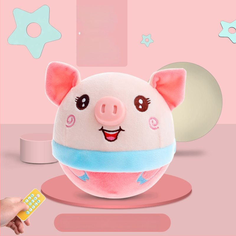 Hovoriace plyšové prasiatko – skákacia hračka pre dojčatá a batoľatá (0–3 roky) – hudba, super jemný plyš