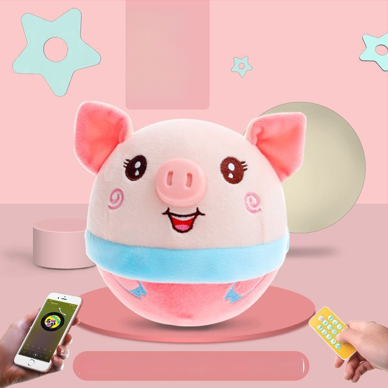 Hovoriace plyšové prasiatko – skákacia hračka pre dojčatá a batoľatá (0–3 roky) – hudba, super jemný plyš