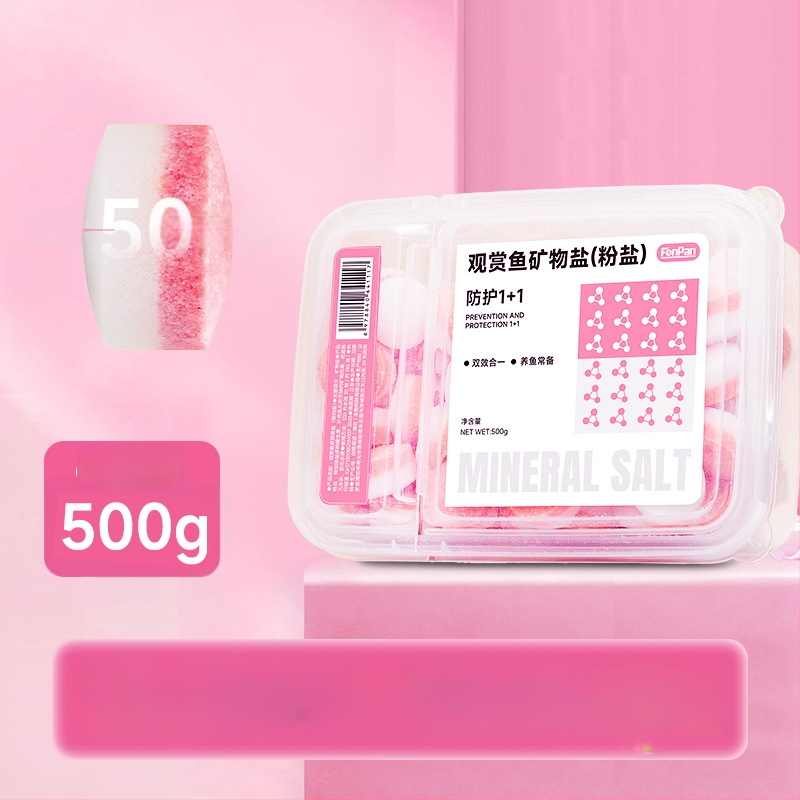 Minerálna soľ pre okrasné ryby — plastový materiál; značka Kiyono wood; hmotnosť 1000 g / 1500 g / 2500 g; vybavenie akvária