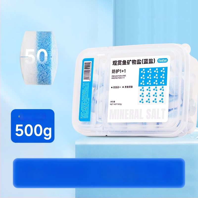 Minerálna soľ pre okrasné ryby — plastový materiál; značka Kiyono wood; hmotnosť 1000 g / 1500 g / 2500 g; vybavenie akvária