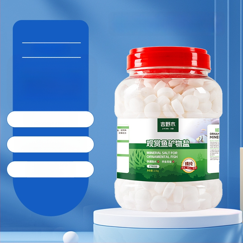 Minerálna soľ pre okrasné ryby — plastový materiál; značka Kiyono wood; hmotnosť 1000 g / 1500 g / 2500 g; vybavenie akvária