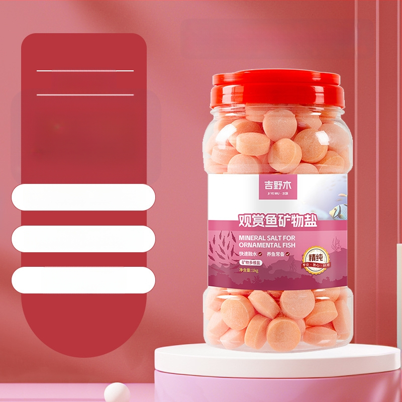 Minerálna soľ pre okrasné ryby — plastový materiál; značka Kiyono wood; hmotnosť 1000 g / 1500 g / 2500 g; vybavenie akvária