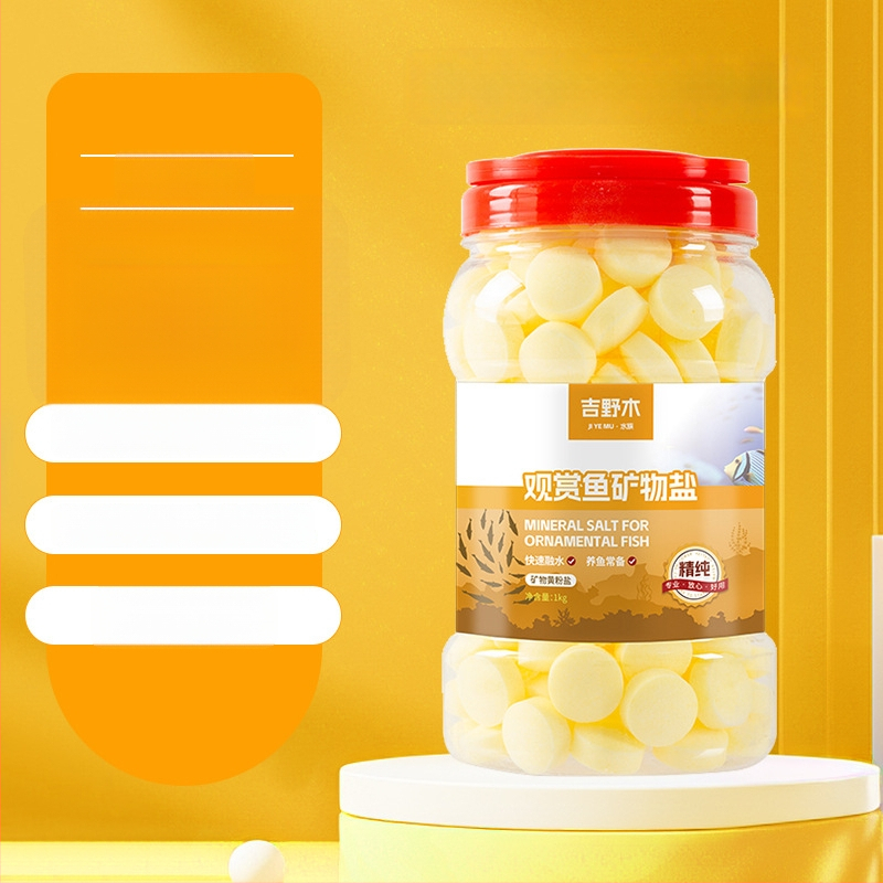 Minerálna soľ pre okrasné ryby — plastový materiál; značka Kiyono wood; hmotnosť 1000 g / 1500 g / 2500 g; vybavenie akvária