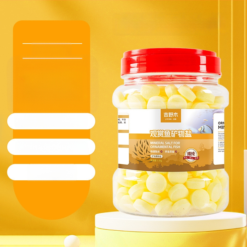 Minerálna soľ pre okrasné ryby — plastový materiál; značka Kiyono wood; hmotnosť 1000 g / 1500 g / 2500 g; vybavenie akvária