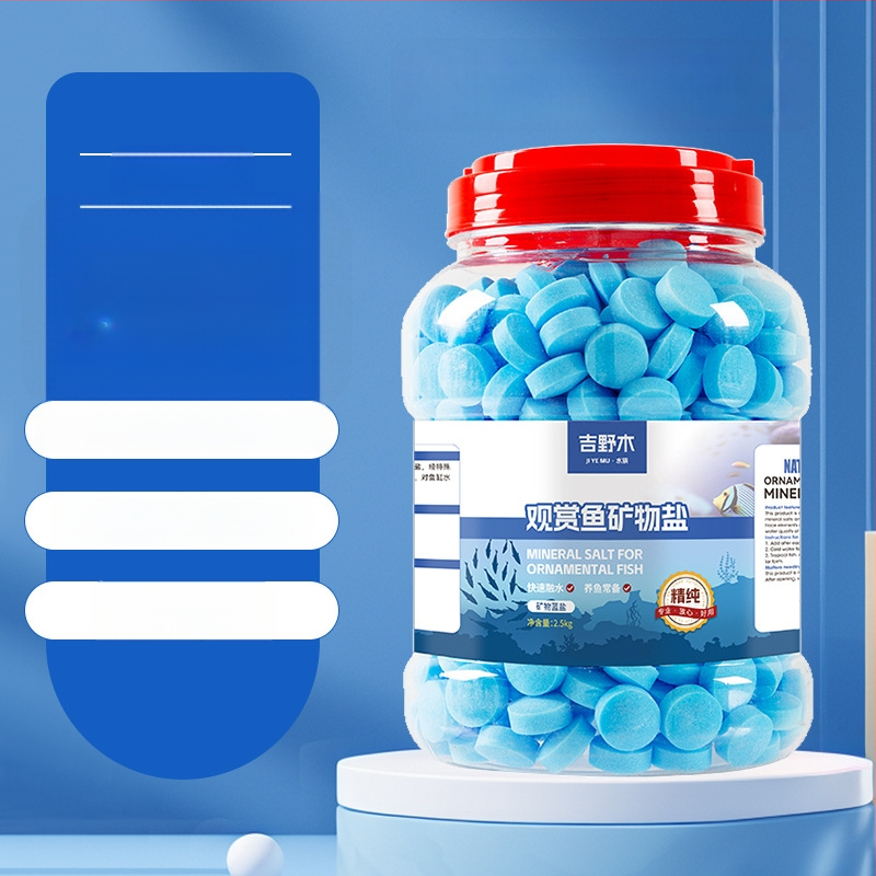 Minerálna soľ pre okrasné ryby — plastový materiál; značka Kiyono wood; hmotnosť 1000 g / 1500 g / 2500 g; vybavenie akvária