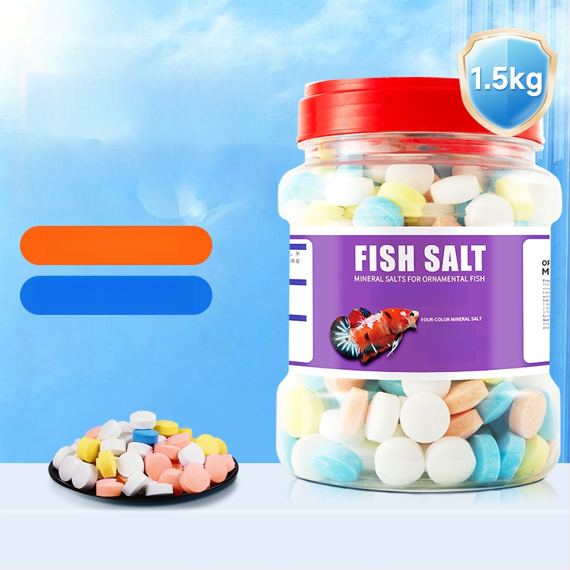 Minerálna soľ pre okrasné ryby — plastový materiál; značka Kiyono wood; hmotnosť 1000 g / 1500 g / 2500 g; vybavenie akvária