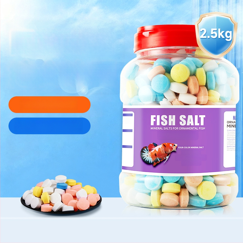 Minerálna soľ pre okrasné ryby — plastový materiál; značka Kiyono wood; hmotnosť 1000 g / 1500 g / 2500 g; vybavenie akvária