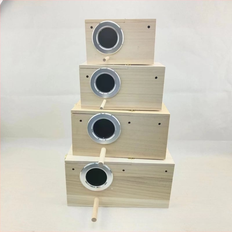 Paulownia drevené hniezdo pre vtáky s platformou, vonkajšie hniezdo pre papagájov