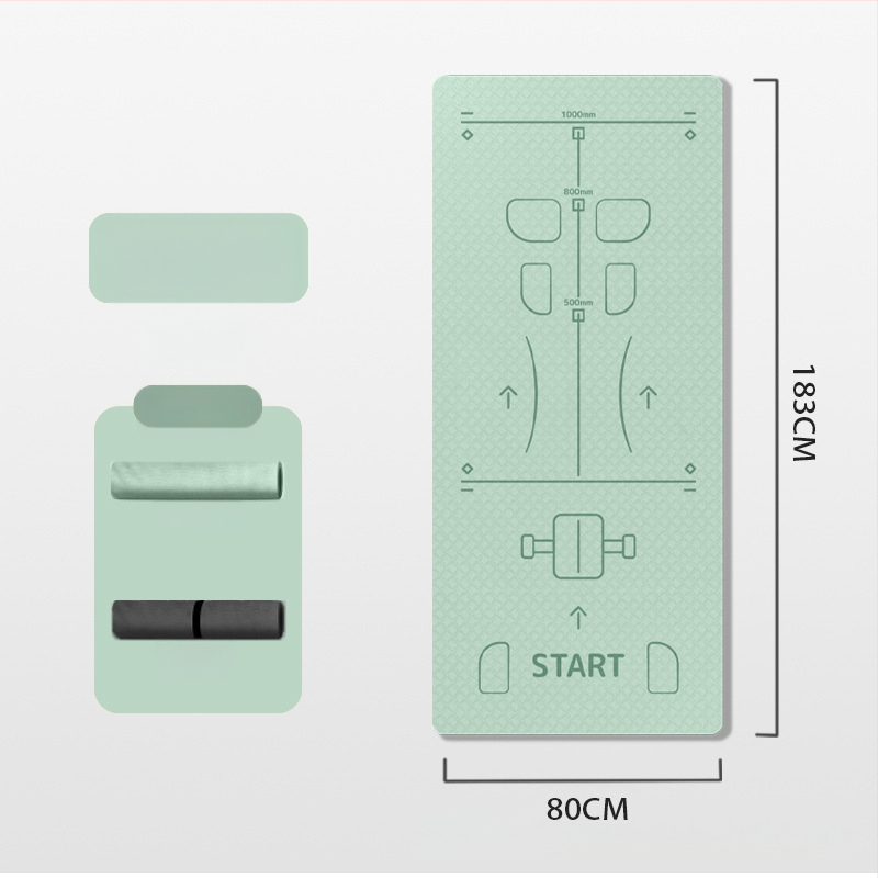Mat na brucho s líniami navigácie polôh, TPE materiál, hrúbka 8 mm, hmotnosť 850 g