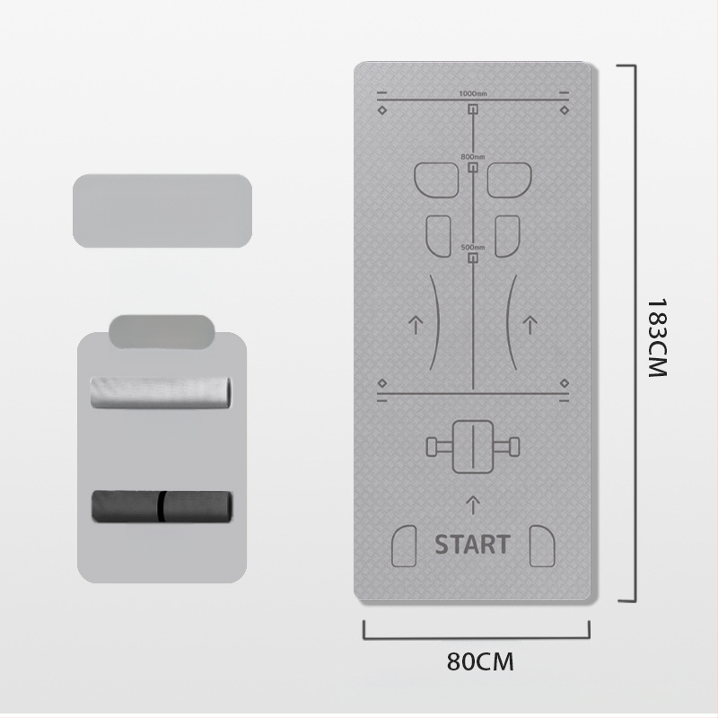 Mat na brucho s líniami navigácie polôh, TPE materiál, hrúbka 8 mm, hmotnosť 850 g
