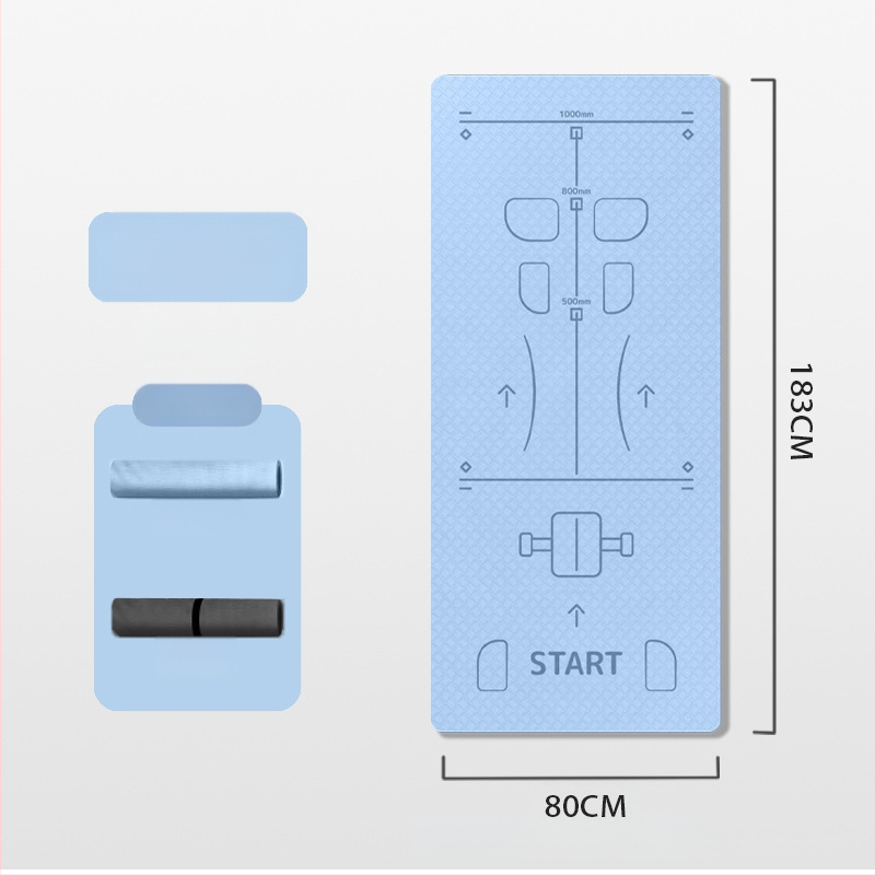 Mat na brucho s líniami navigácie polôh, TPE materiál, hrúbka 8 mm, hmotnosť 850 g