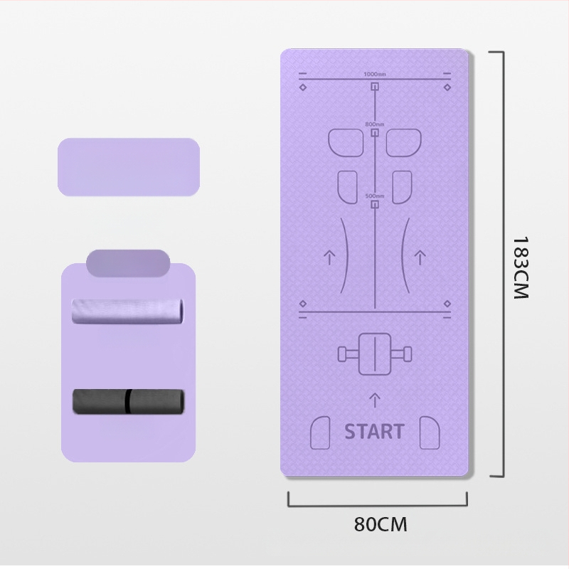 Mat na brucho s líniami navigácie polôh, TPE materiál, hrúbka 8 mm, hmotnosť 850 g