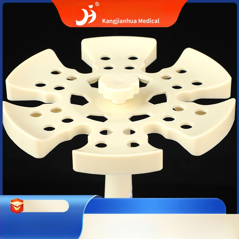 Kruhový stojan na prenos tekutín s graduovanými držiakmi pipiet, 6 ks, skladateľný, otočný