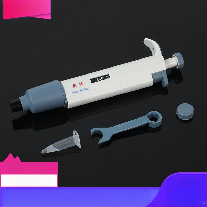 Jednokanálová pipeta – nastaviteľná, ručná, s veľkou kapacitou, mikroobjem 5 ml / 10 ml / 200 µL / 1 ml