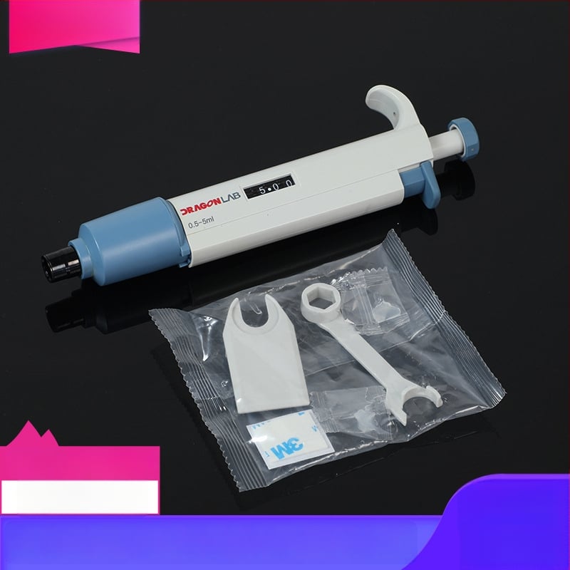 Jednokanálová pipeta – nastaviteľná, ručná, s veľkou kapacitou, mikroobjem 5 ml / 10 ml / 200 µL / 1 ml