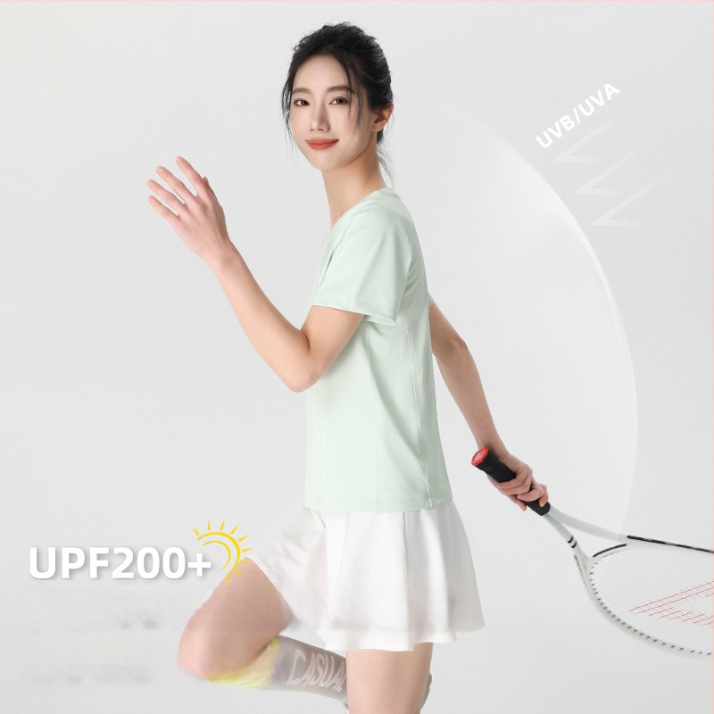 Dámske tričko s okrúhlym výstrihom, krátke rukávy, zmes polyester-spandex