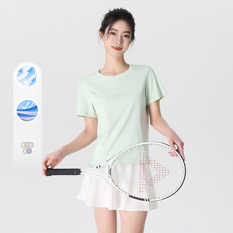 Dámske tričko s okrúhlym výstrihom, krátke rukávy, zmes polyester-spandex