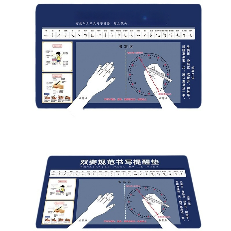 Podložka pod stol pre správnu držanie tela študenta — jednostranná protišmyková textilná podložka na písanie s možnosťou loga