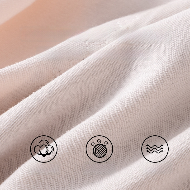 Dámske menštruačné nohavičky s antibakteriálnou ochranou a 3‑vrstvovou ochranou proti úniku, vysoký pás; hlavný materiál 95% bavlna, podšívka rozkroku 100% bavlna