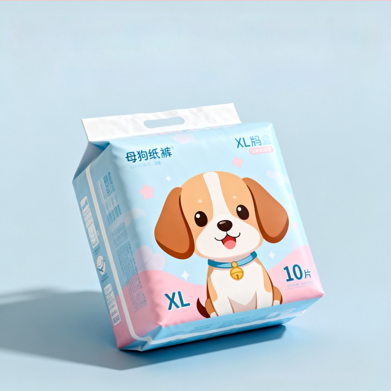 Fyziologické nohavičky pre šteniatka a malé psy – kreslený štýl, Cat Rong, Materiál: dovážaná vláknina / polymér, Univerzálne použitie, Model 001