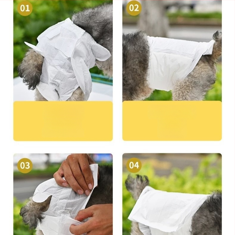 Milado plienky pre psov, period pants, nešitý materiál, karikatúrny štýl, pre samčie psy