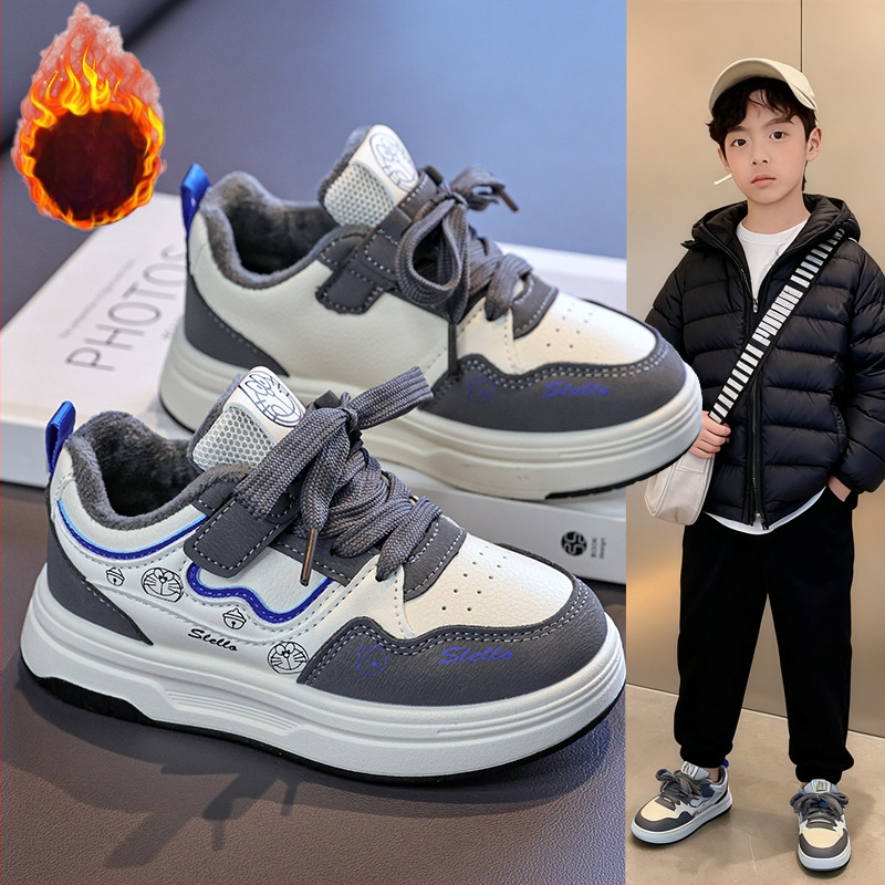 Detské zimné tenisky s hrubou podrážkou, zapínanie na suchý zips, protišmykové, bavlnená podšívka, unisex