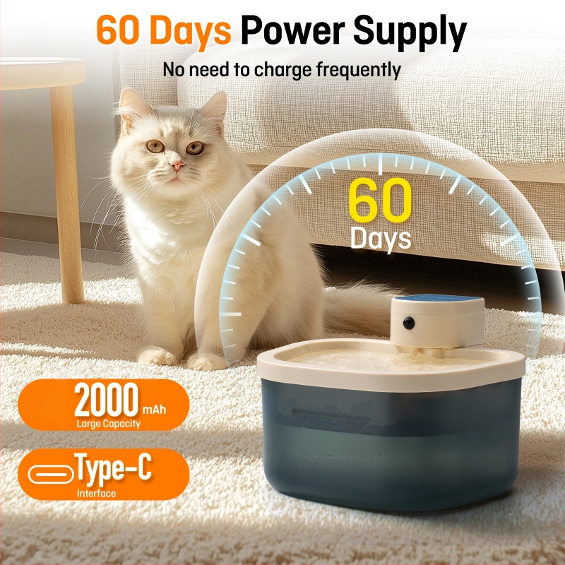 Go far CD01 Automatický vodný fontán pre domáce zvieratá s plynulým prítokom vody, bezdrôtové ovládanie, odnímateľný dizajn, ovládanie cez aplikáciu.