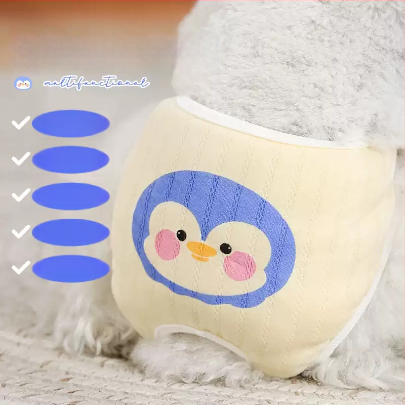 Nohavice pre psy počas obdobia – polyester, kreslený štýl, vyrobené v Číne, nie sú dovážané