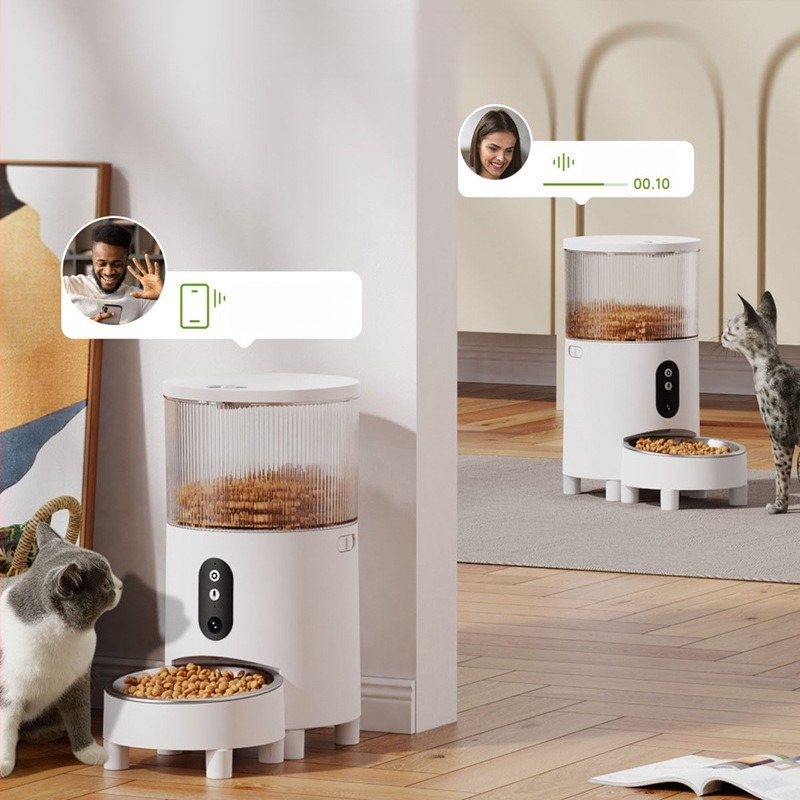 PT23 Inteligentný Wi‑Fi automatický kŕmič pre mačky a psy, ovládanie cez aplikáciu, diaľkové kŕmenie, 1,59 kg