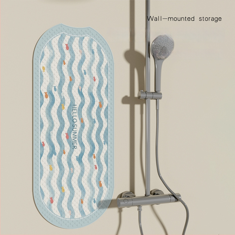 Protiskluzová podložka do vane – štvorcová PVC rohož do kúpeľne s karikatúrnym vzorom, moderný minimalistický štýl, umývateľný.