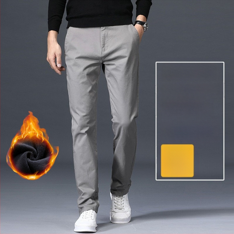 Pánske nohavice s rovným strihom, 97,8% bavlna, stredná výška pása, kórejský štýl, zips