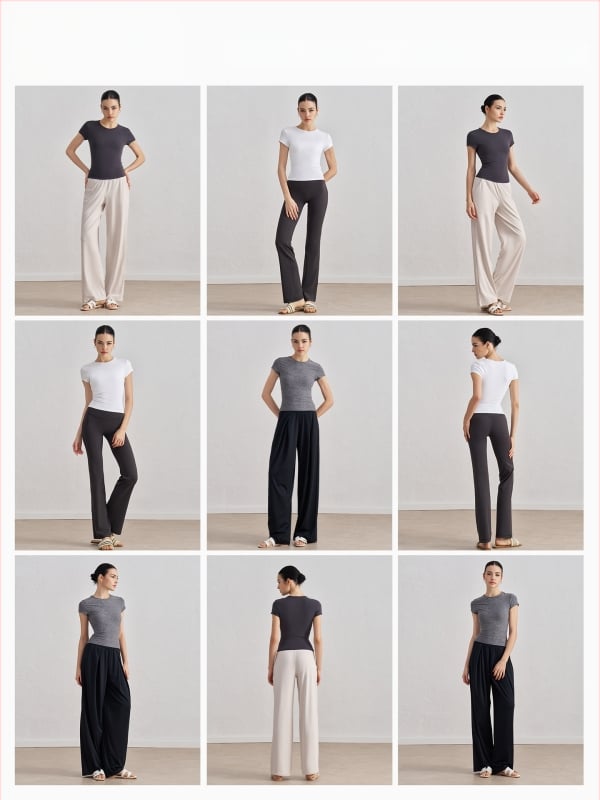 Dámske tričko na jogu a tréning s krátkymi rukávmi, priedušné, SNU tkanina, 91% nylon + 9% spandex, boková dĺžka, úzky strih