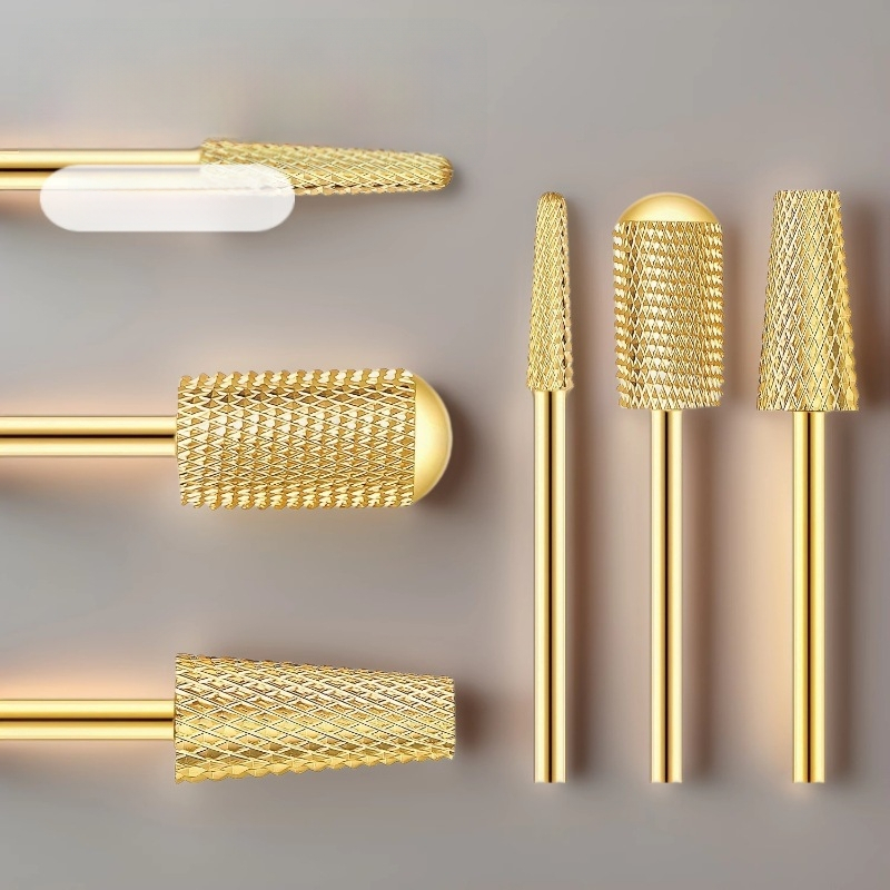 Trojdielny set na manikúru s wolframovou oceľou pre leštenie povrchu nechtov a odstraňovanie odumretej kože, cylindrická guľatá hlava, 30 g