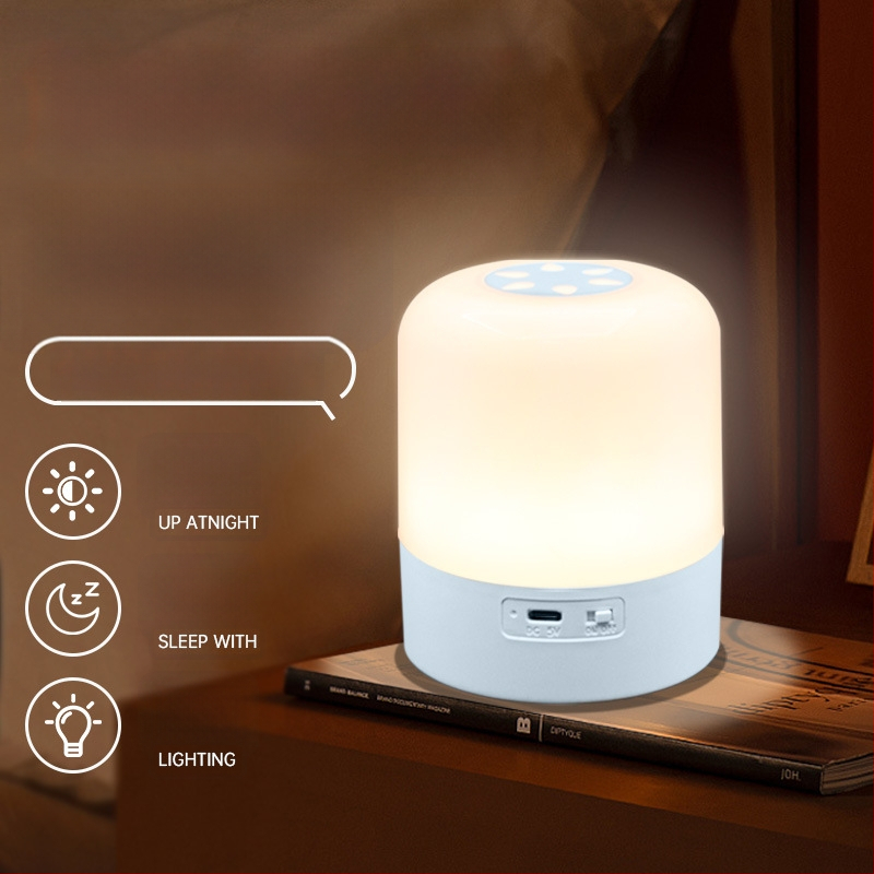 Nabíjateľná stolná nočná lampička s dotykovým vypínačom, geometrické plastové tienidlo, ambientné osvetlenie