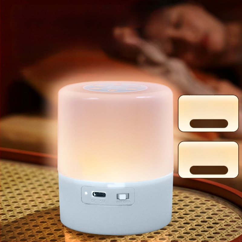 Nabíjateľná stolná nočná lampička s dotykovým vypínačom, geometrické plastové tienidlo, ambientné osvetlenie