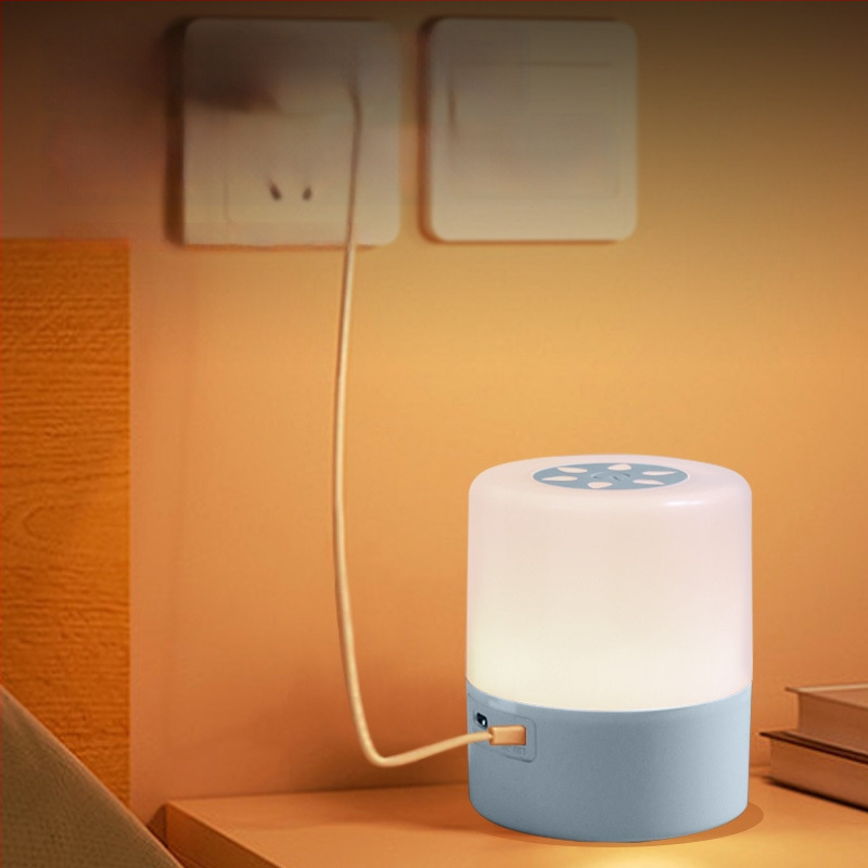 Nabíjateľná stolná nočná lampička s dotykovým vypínačom, geometrické plastové tienidlo, ambientné osvetlenie