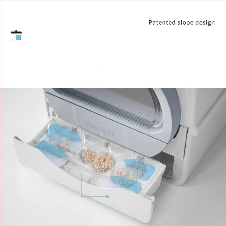 Mačací záchod s ťahacou rukoväťou, plne uzavretý, PE materiál, Forest Technology