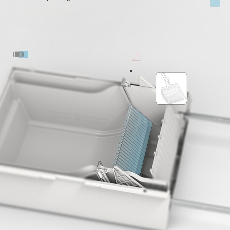 Mačací záchod s ťahacou rukoväťou, plne uzavretý, PE materiál, Forest Technology