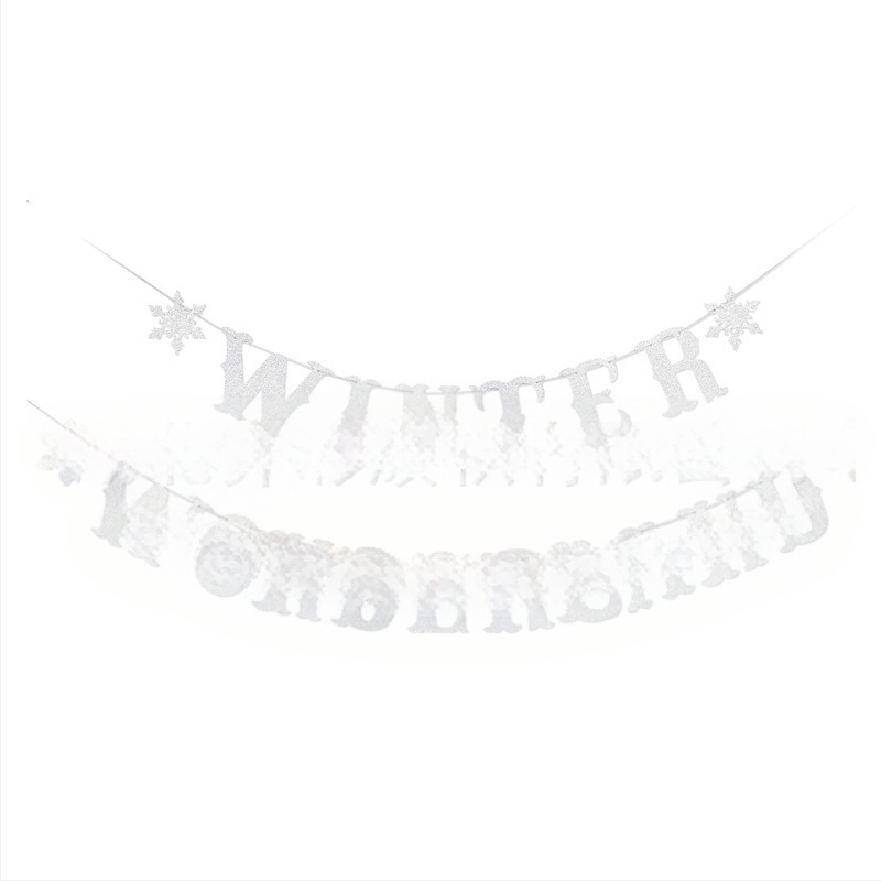 Banner pre vianočnú dekoráciu – zimný motív so snehovými vločkami, určené na vnútorné použitie (Značka: yicai; Kód produktu: yicai789; Materiál: papier; Štýl: 29589964203; Vhodný sviatok: Vianoce)