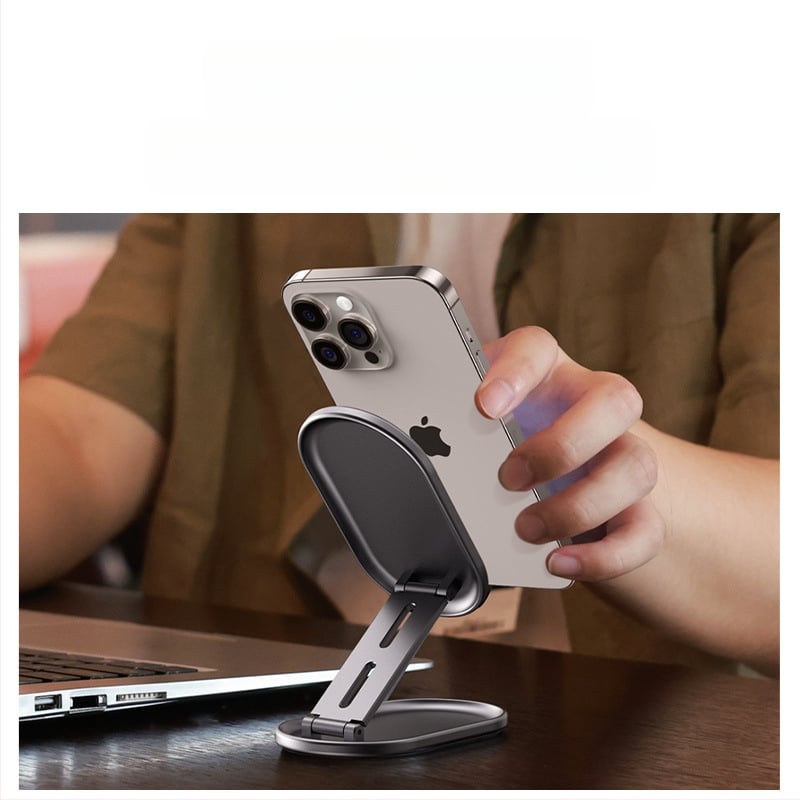 Stolný držiak na telefón s magnetickým skladaním, prenosný, proti otrasom (zliatina)