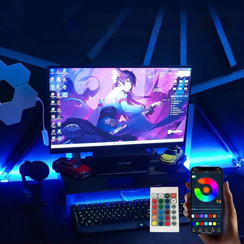 LED pásik s Bluetooth aplikáciou a diaľkovým ovládaním, 30 LED, vstupné napätie 5V, stmievateľný, výkon 5W