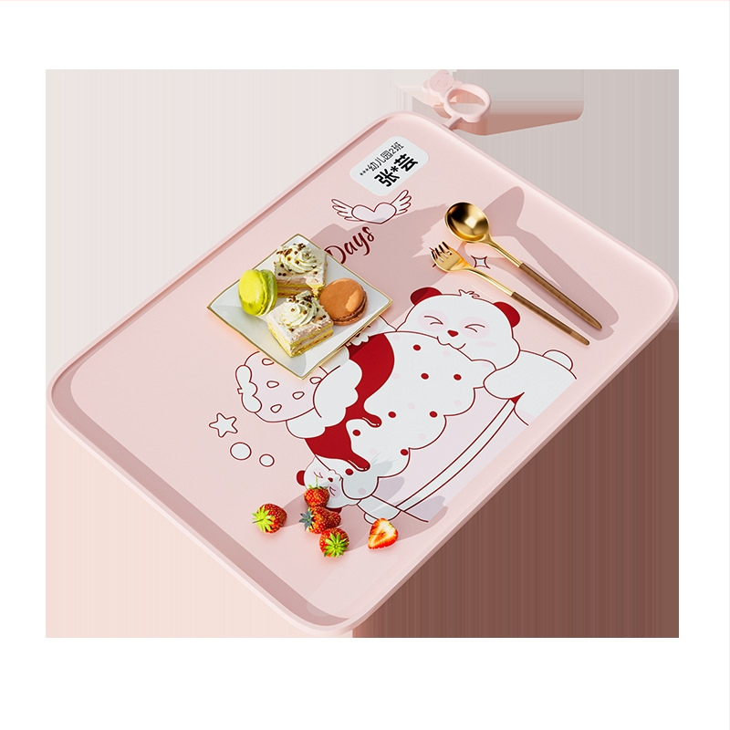 Silikónová podložka na stolovanie pre prvákov, karikatúrny vzor, vodotesná a odolná voči tukom, potravinárska kvalita