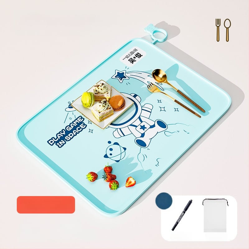 Silikónová podložka na stolovanie pre prvákov, karikatúrny vzor, vodotesná a odolná voči tukom, potravinárska kvalita