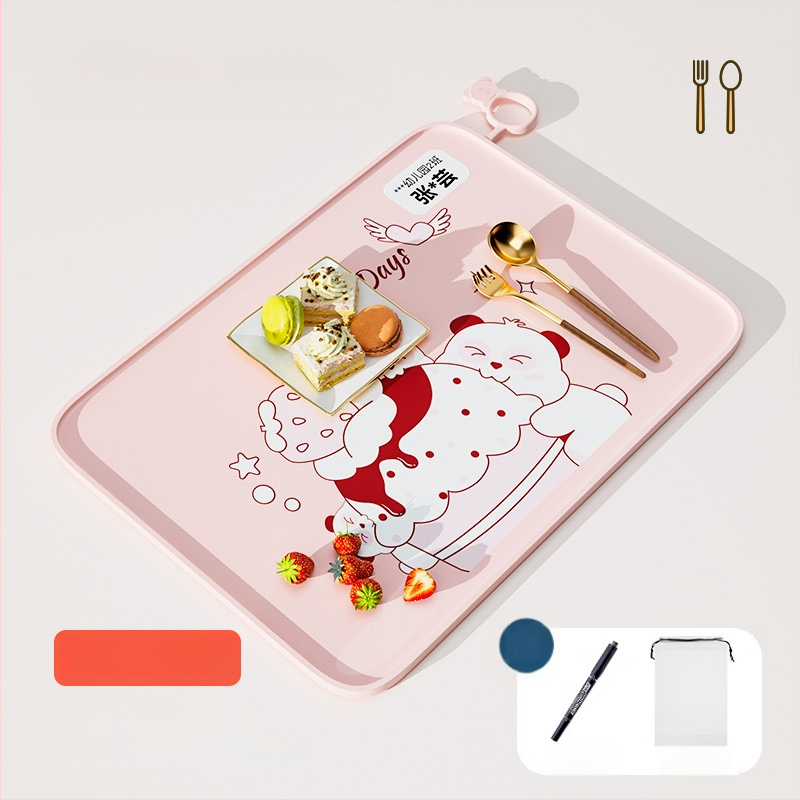 Silikónová podložka na stolovanie pre prvákov, karikatúrny vzor, vodotesná a odolná voči tukom, potravinárska kvalita