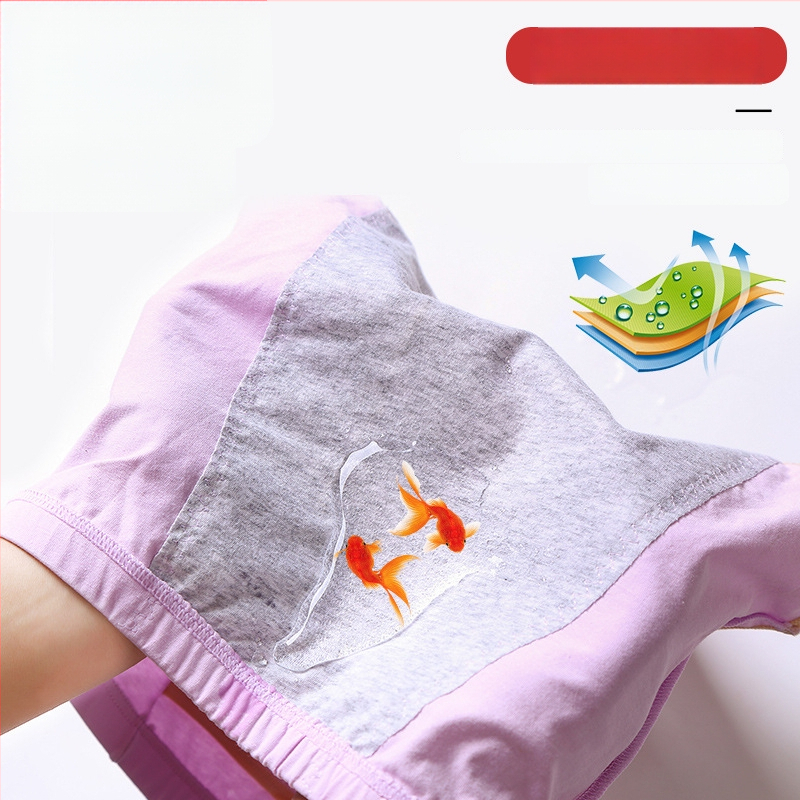 Dámske menštruačné nohavičky s vysokým pásom, 95% bavlna, štvorsvrstvové vodotesné, proti úniku