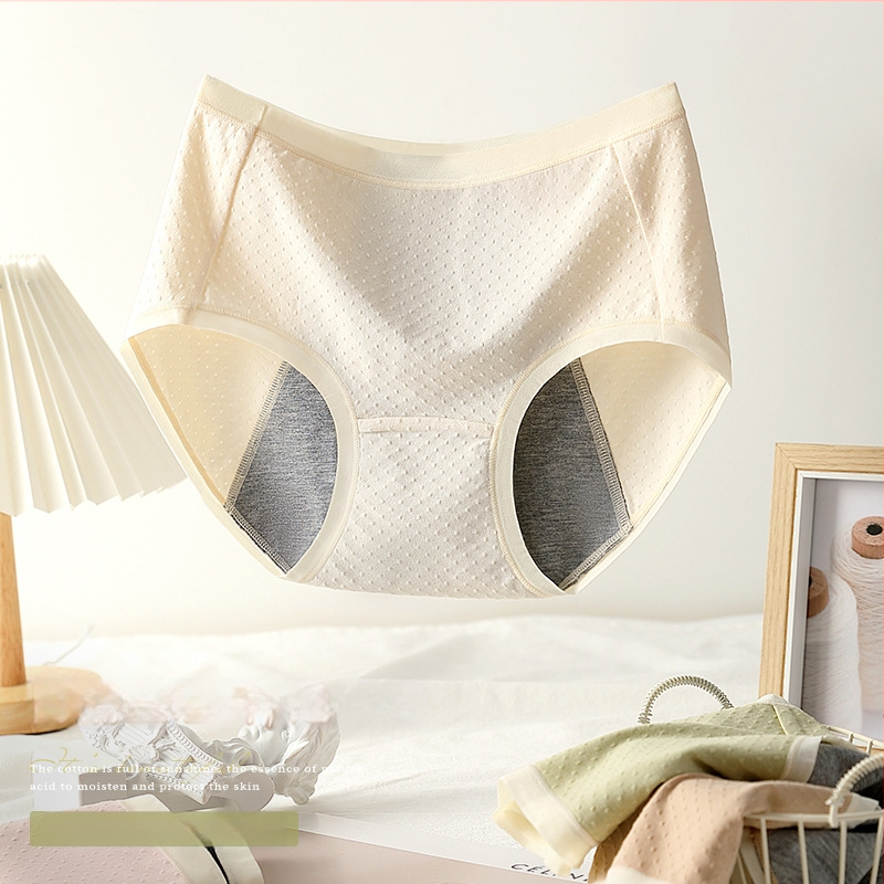 Ženské menštruačné nohavičky z bavlny, stredná výška pásu, proti úniku, priedušné, pohodlné