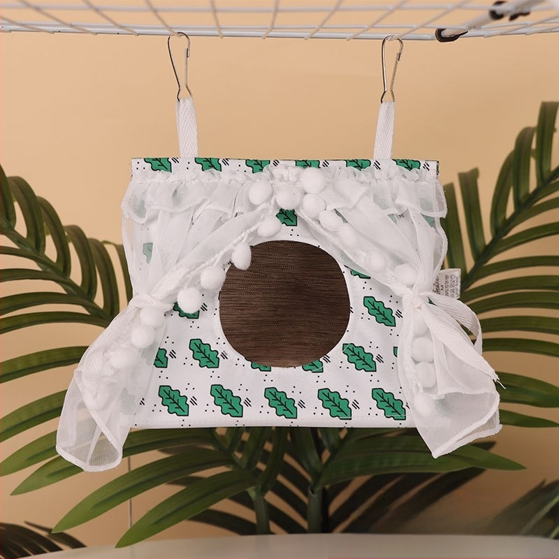 Textilné visiace trojuholníkové hniezdo pre vtáky – priedušné zimné spacie hniezdo pre malé vtáky, proti deformácii nôh